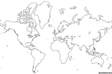 Mapa Świata Do Druku Szablony I Kolorowanki Za Darmo