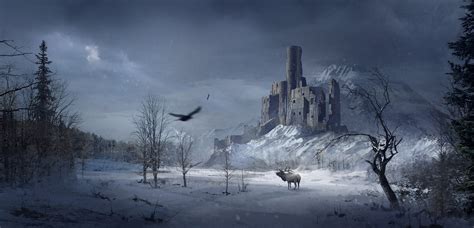 Castle In A Snowy Forest By Sergey Zabelin Imaginarycastles