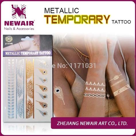 Body Art Metallic Temporary Tattoos Sex Products Necklace Flash Waterproof Tattoo Bracelet