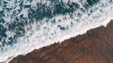 Download 2560x1440 Wallpaper Aerial View Calm Sea Waves Nature Dual