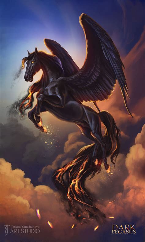 Artstation Dark Pegasus Tatiana Yamshanova Mystical Animals