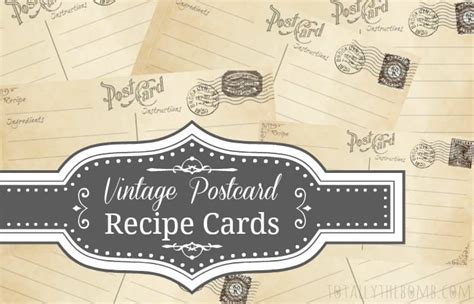 Free Printable Vintage Postcard Recipe Cards