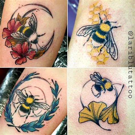 Bee And Flower Tattoo Bee On Flower Flower Tattoos Baby Tattoos