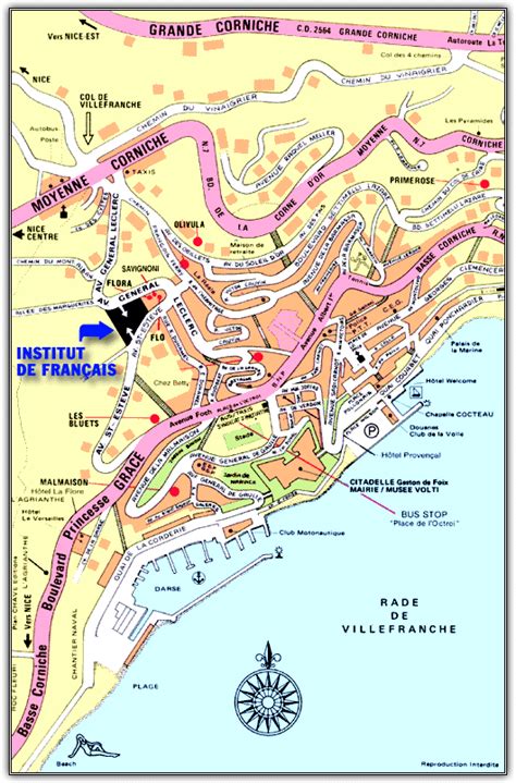 Map Of Villefranche Sur Mer Cruise Port France Nice France