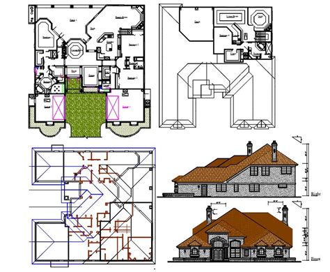 Autocad Drawing Of Residential Bungalow Site Plan Cad