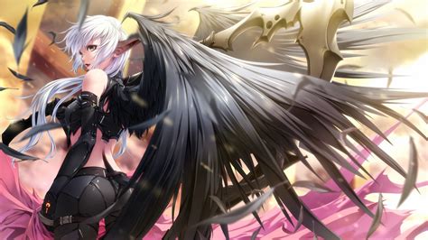 Wings Manga Black Demon Girl Rezi Anime Dark Pink