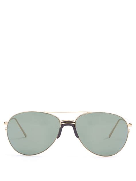 Sports Luxe Aviator Style Sunglasses Linda Farrow Matchesfashion Uk