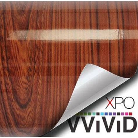 High Gloss Red Cedar Wood Grain Faux Finish Textured Vinyl Sticker