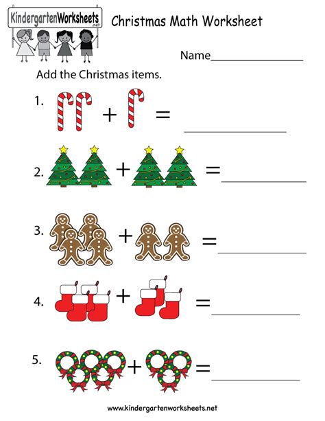 Pre K Christmas Math Worksheet Free Printable