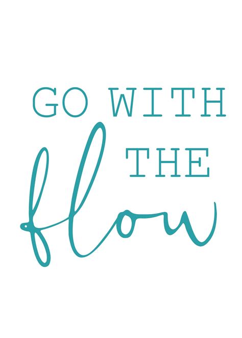 Go With The Flow Printable Wall Art Black And White Prints Etsy