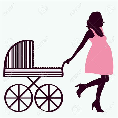 You can use them to create pregnancy announcements, baby shower games, diaper raffle printables, baby shower invitations, baby shower activities, birth announcements, thank you. 9429908-Woman-silhouette-with-baby-carriage-Stock-Vector ...