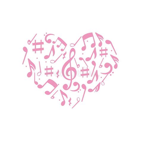 Pink Music Note Heart Sign And Symbol Stock Vector Illustration Of