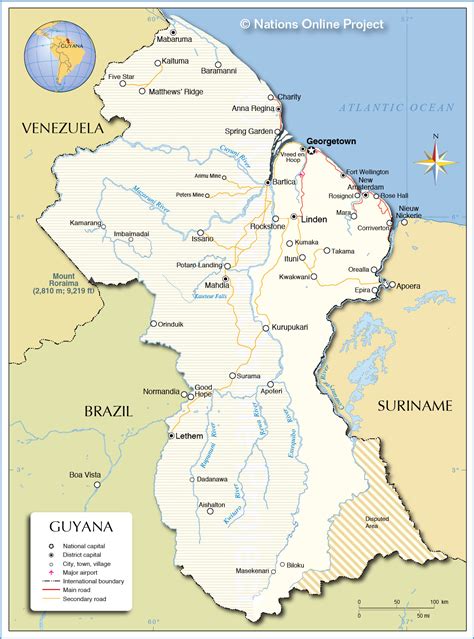 Political Map Of Guyana Nations Online Project