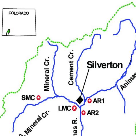 Location Of Study Sites In The Upper Animas River Watershed Colorado