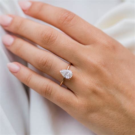 The Harper Ring 2 25 Carat Tear Drop Engagement Ring Womens Engagement Rings Engagement