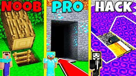 Minecraft Battle Noob Vs Pro Vs Hacker Secret House Build Challenge Animation Youtube