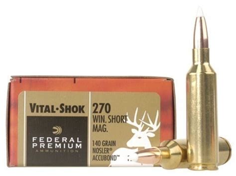 Federal Premium Vital Shok Ammo 270 Winchester Short Mag Wsm 140