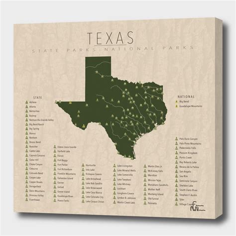 Texas Parks Canvas Print By Finlay Mcnevin Numbered Edition From