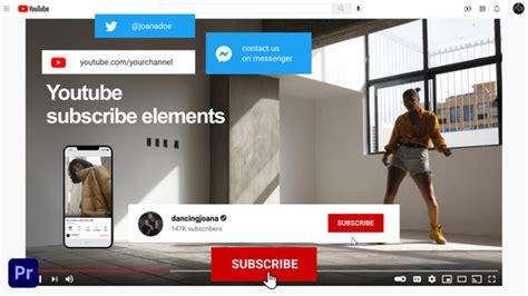Youtube Subscribe Elements For Premiere Pro Premiere Pro Templates