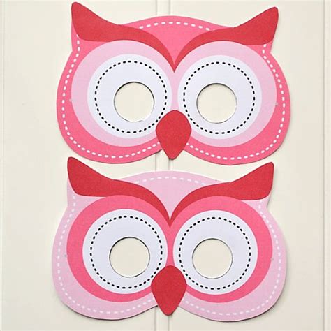 Diy Printable Pink Owl Masks Instant Download By Pluiedeconfettis €2