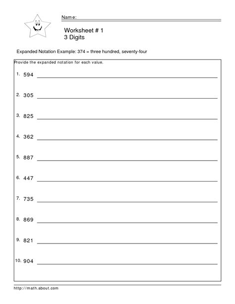 Expanded Form Fill In The Chart To Show How Many Hundreds Tens And
