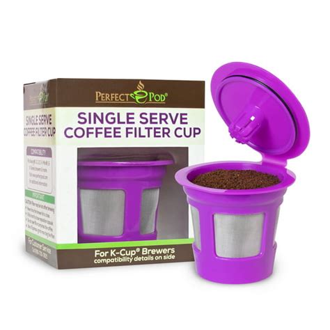 Perfect Pod Single Serve Coffee Filter Cup Reusable Coffee Pod Compatible With Keurig K Cup