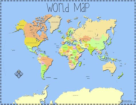 World Map With States Labeled