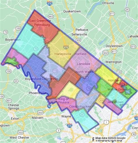 Map Of Montgomery County Pa Map Of Zip Codes