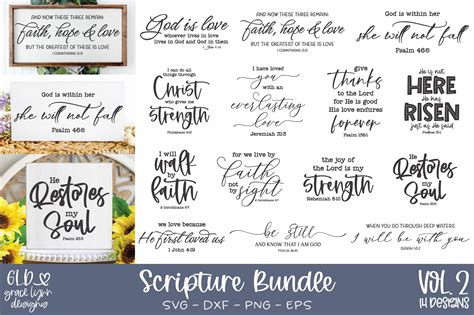 Scripture SVG Bundle Vol 2 Bible Verse Bundle Religious SVGs By