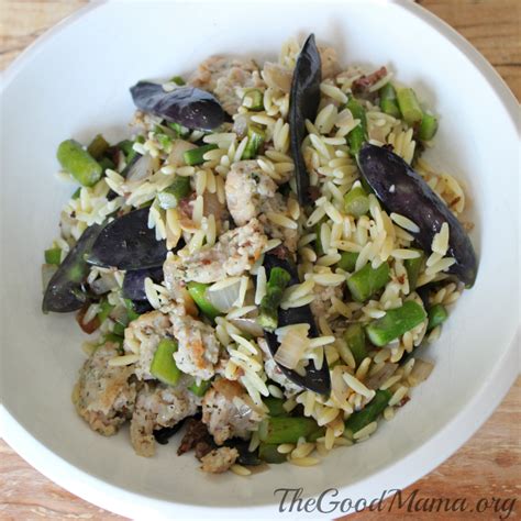 Make the most of this seasonal star with our favourite asparagus recipes. Spring Orzo with Asparagus, Purple Snap Peas and Sausage ...