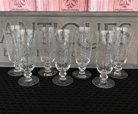 vintage crystal iced tea glasses set of 6 heisey courtship etsy iced tea glasses crystal