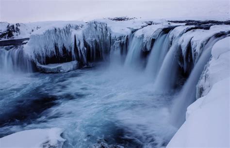 Partly Frozen Metlako Falls By Manisha Desai Waterfall Iceland