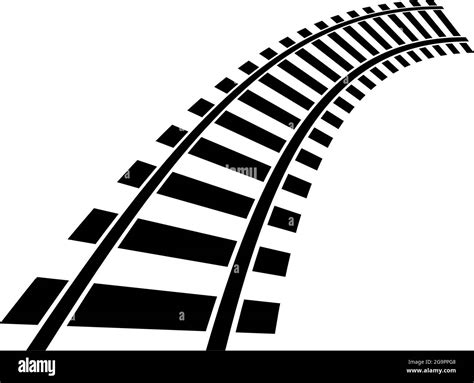 Train Track Rail Way Silhouette Element Stock Vector Illustration