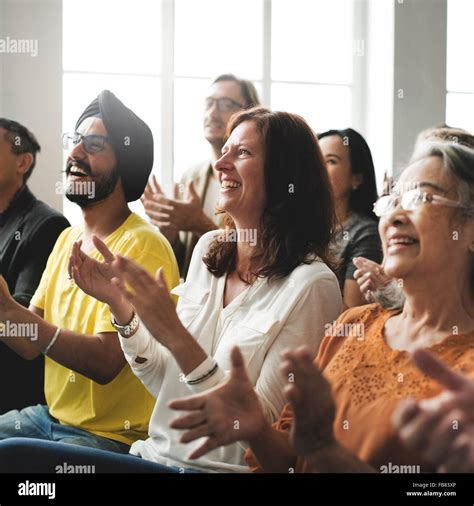 Audience Applaud Clapping Happines Appreciation Training Concept Stock