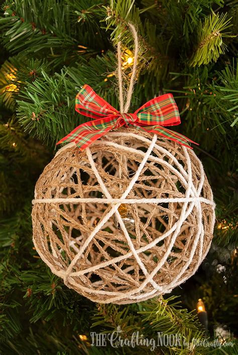 Twine Ball Christmas Ornament Tutorial The Crafting Nook