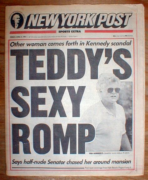 1991 Ny Post Headline Newspaper Ted Kennedy And Sex Scandal Palm Beach Florida Ebay