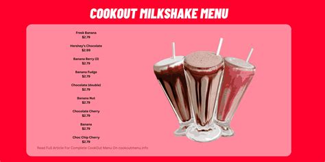 Cookout Milkshake Menu Prices 2023 Cookout Menu With Prices 2023