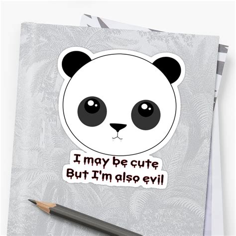 Cute And Evil Panda Sticker By Ostrijj Redbubble
