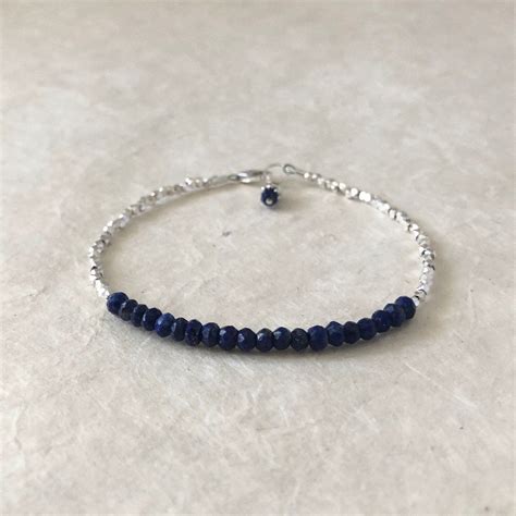 Lapis Lazuli Karen Hill Tribe Thai Silver Beaded Bracelet With Etsy