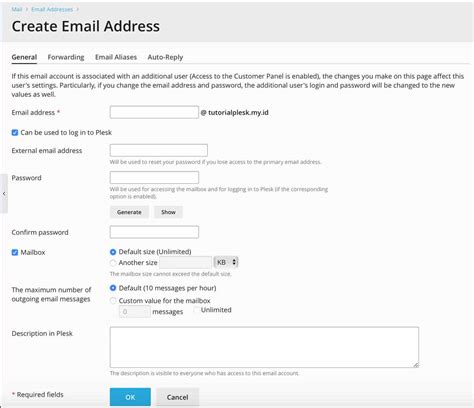 • klik paste pada bagian bio. Cara Membuat Akun Email di Plesk Hosting dan Akses Email ...