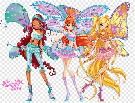 Stella Aisha Bloom Winx Club Believix In You Musa Believix Musa Fictional Character Png Pngegg