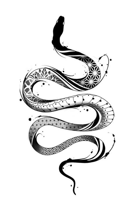 Snake Geometric Dotwork Tattoo Tatuaggio Mandala Idee Per Tatuaggi