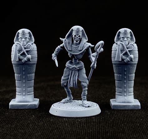 3d printable egypt pharaoh sarcophagus 32mm and 75mm pre supported by my3dprintforge