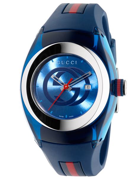 Gucci Sync Stainless Steel Rubber Watch In Blue For Men Lyst
