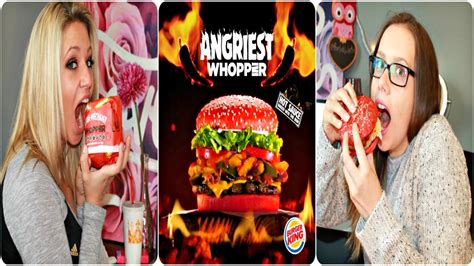 Whopper Wednesday Burger King Angriest Whopper Taste Test Pearls And Curls Sisters Youtube