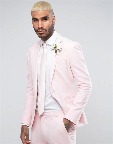 Check out our mens wedding suit selection for the very best in unique or custom, handmade pieces from our suits shops. ASOS Wedding Super Skinny Suit Jacket in Pale Pink - Pink ...