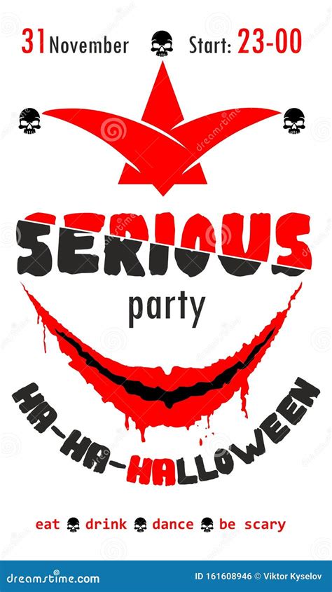 Halloween Joker Party Flyer Stock Vector Illustration Of Horror