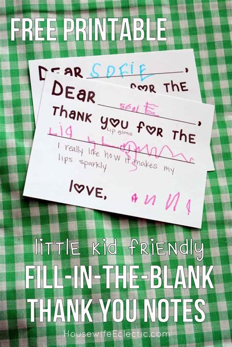 A great free certificate that you can fill the information, print and save time and money. Free Printable Fill-in-the-Blank Thank You Card for Little ...