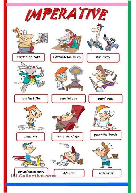 Examples Of Imperatives Commands English Classroom Posters