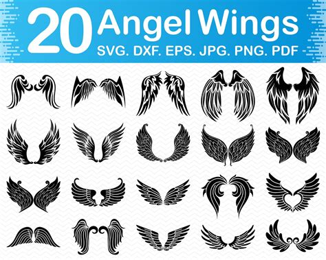 Angel Wings Svg Dxf Png For Silhouette Cameo Cricut And Other Electronic